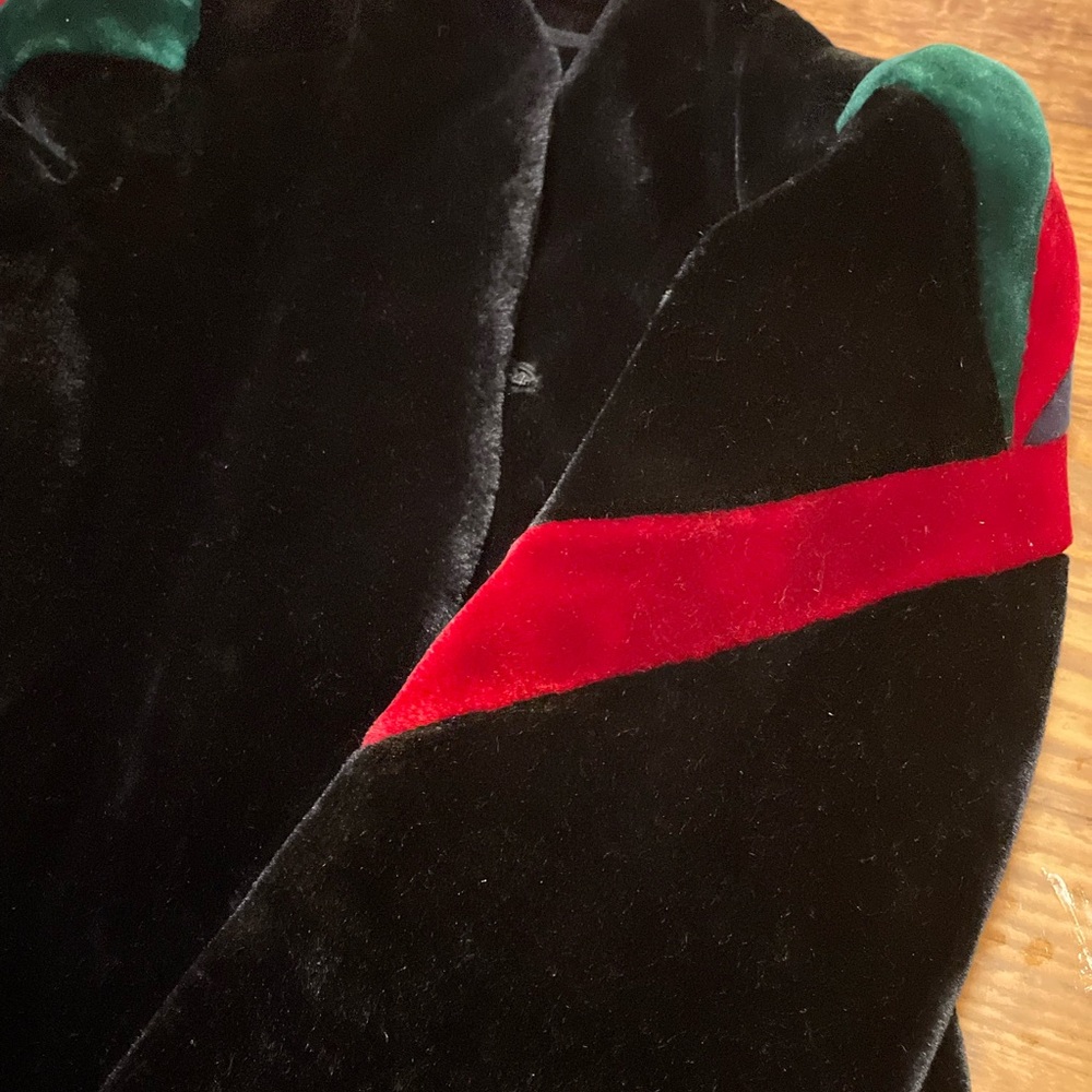 Vintage 80s Sasson Borgazia Black Faux Fur Coat Striped Sleeves Women’s 10 rare - Picture 9 of 11